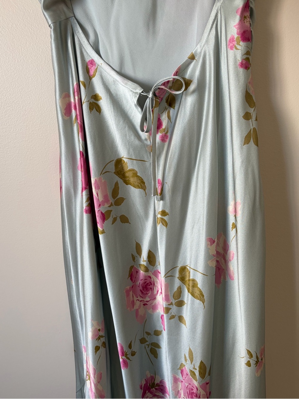NEW Reformation Anaiis Long Silk Backless Dress Windswept Blue Floral US 6 UK10 - Picture 10 of 16